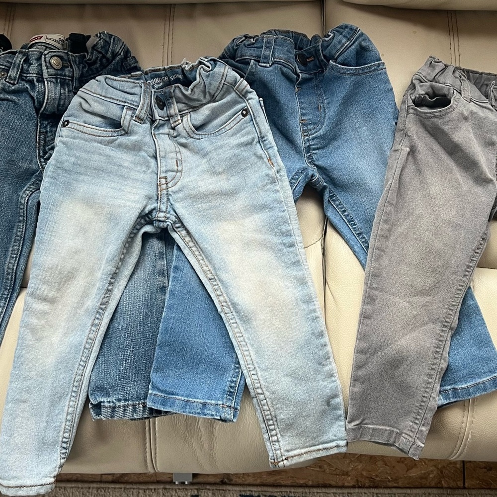 7 pairs toddler Denim Jeans Set - Blue and Gray